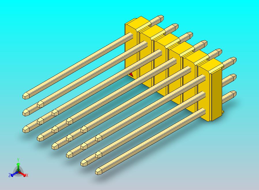 DS1021排针 黄色 3x06p 100mil 类型19 版本1.0.zip