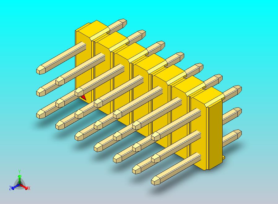 DS1021排针 黄色 3x07p 100mil 类型1 版本1.0.zip