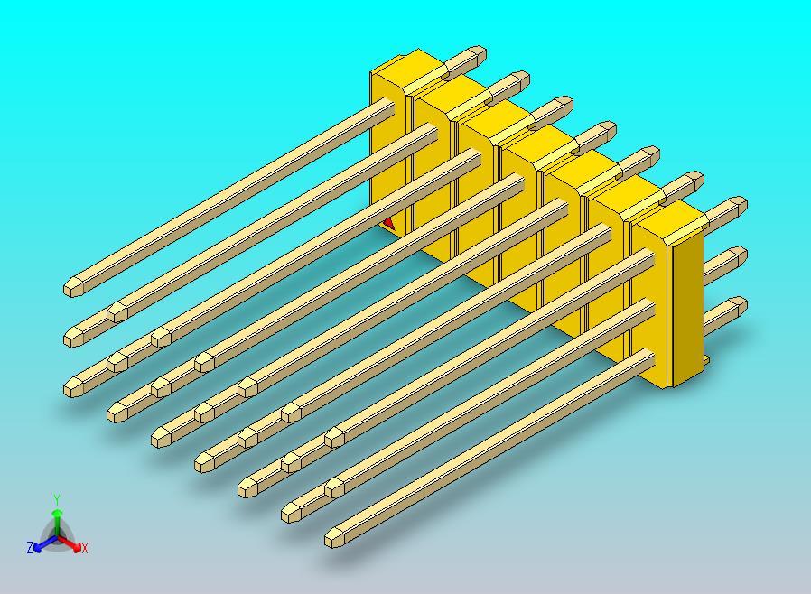 DS1021排针 黄色 3x07p 100mil 类型19 版本1.0.zip