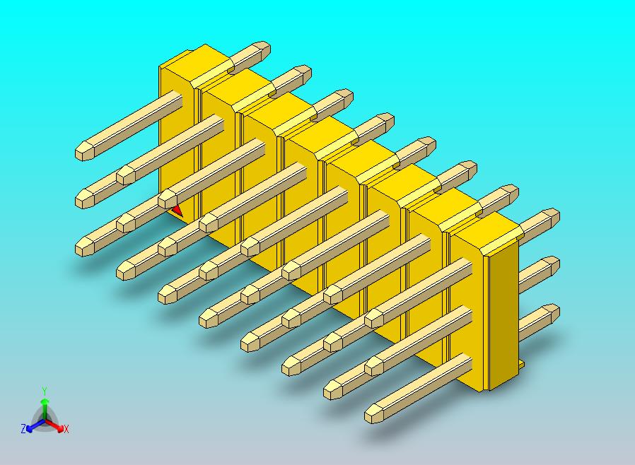 DS1021排针 黄色 3x08p 100mil 类型1 版本1.0.zip