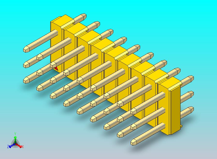 DS1021排针 黄色 3x09p 100mil 类型1 版本1.0.zip
