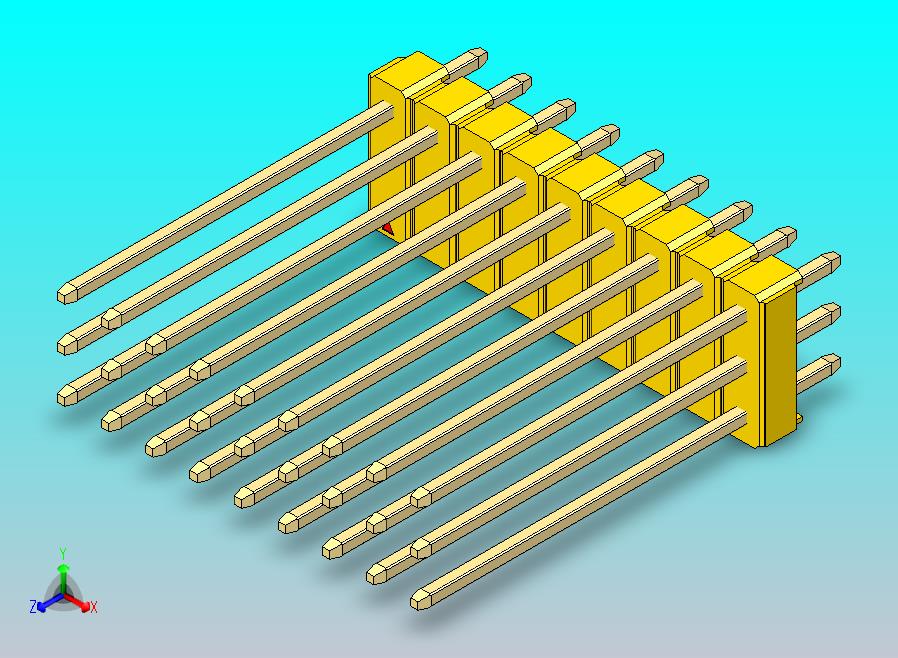 DS1021排针 黄色 3x09p 100mil 类型19 版本1.0.zip