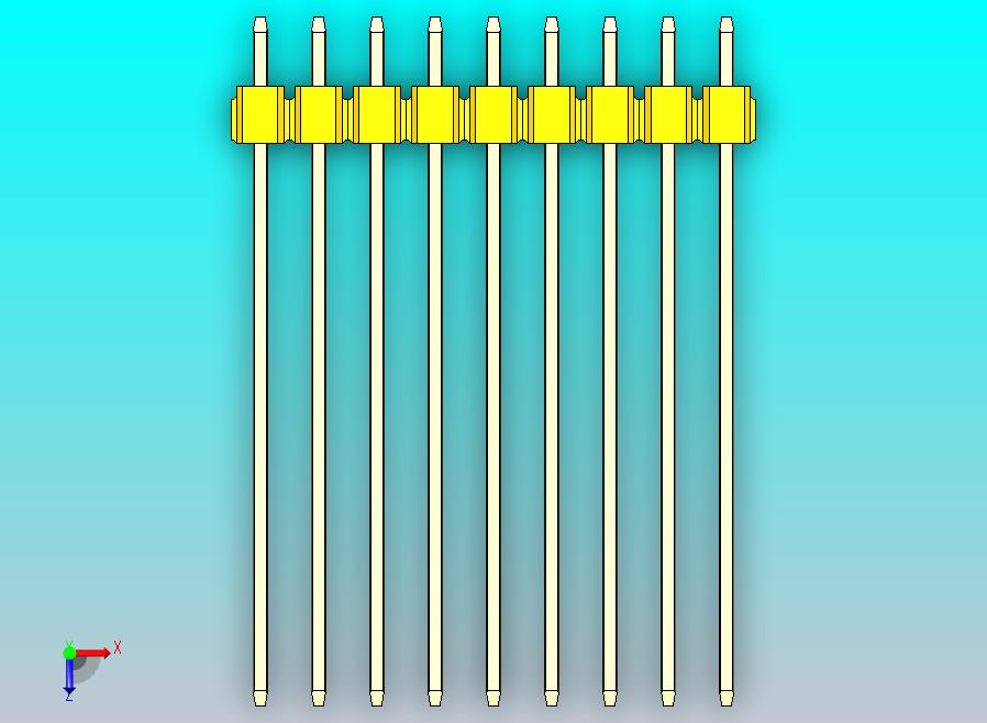 DS1021排针 黄色 3x09p 100mil 类型43 版本1.0.zip