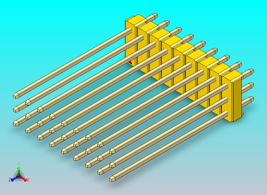 DS1021排针 黄色 3x09p 100mil 类型43 版本1.0.zip
