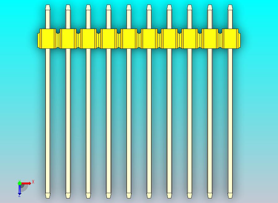 DS1021排针 黄色 3x10p 100mil 类型19 版本1.0.zip