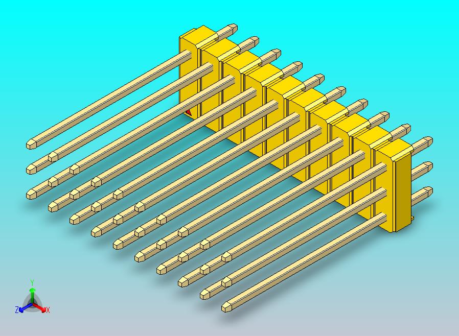 DS1021排针 黄色 3x10p 100mil 类型19 版本1.0.zip