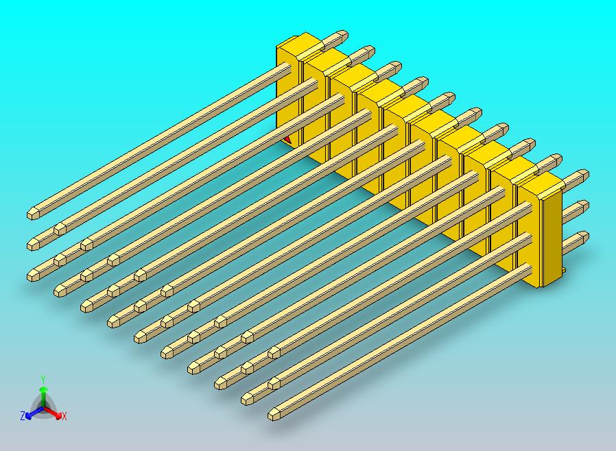 DS1021排针 黄色 3x10p 100mil 类型43 版本1.0.zip