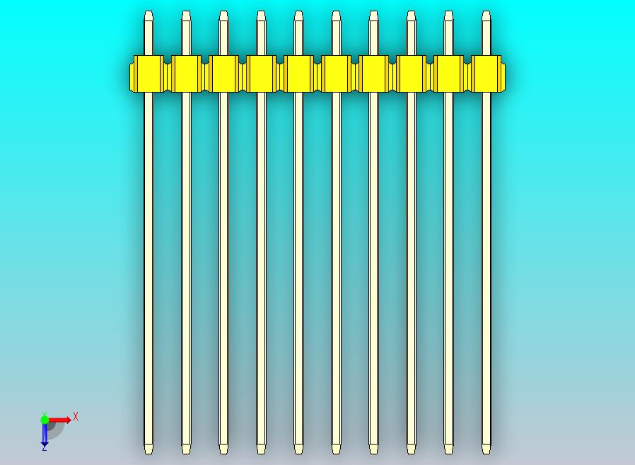 DS1021排针 黄色 3x10p 100mil 类型43 版本1.0.zip