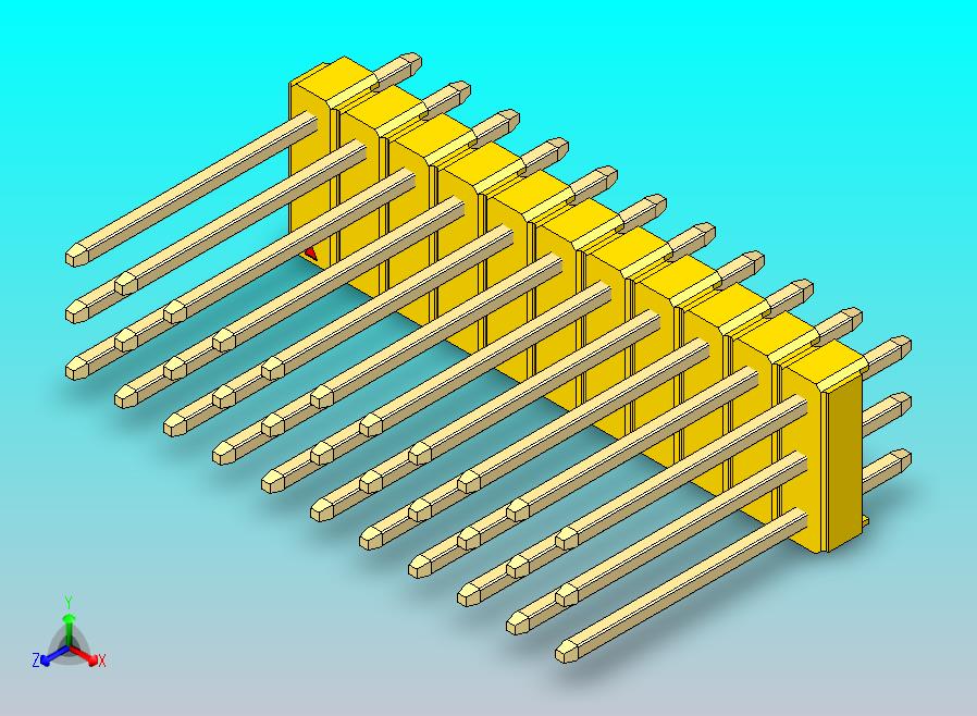 DS1021排针 黄色 3x11p 100mil 类型5 版本1.0.zip
