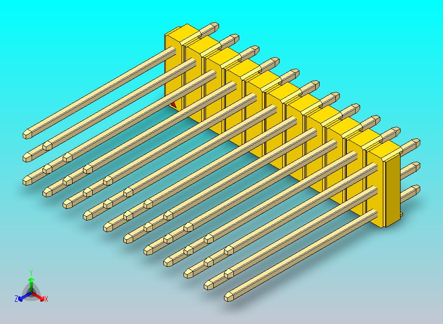 DS1021排针 黄色 3x11p 100mil 类型19 版本1.0.zip