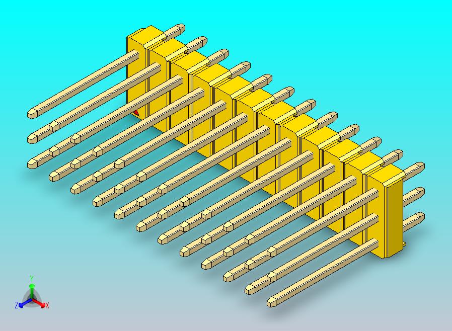 DS1021排针 黄色 3x12p 100mil 类型5 版本1.0.zip