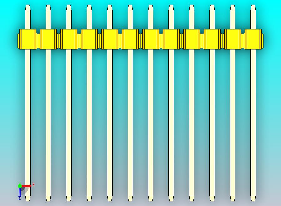 DS1021排针 黄色 3x12p 100mil 类型19 版本1.0.zip