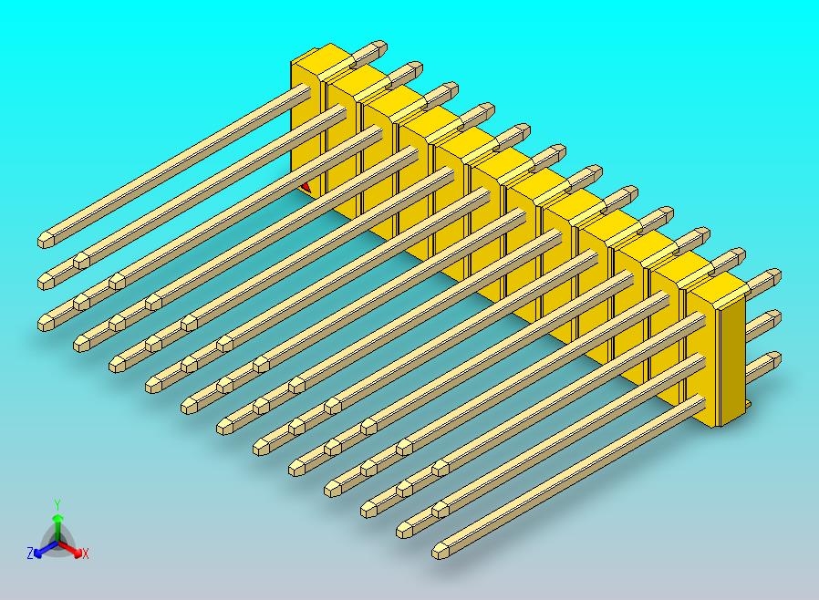 DS1021排针 黄色 3x12p 100mil 类型19 版本1.0.zip