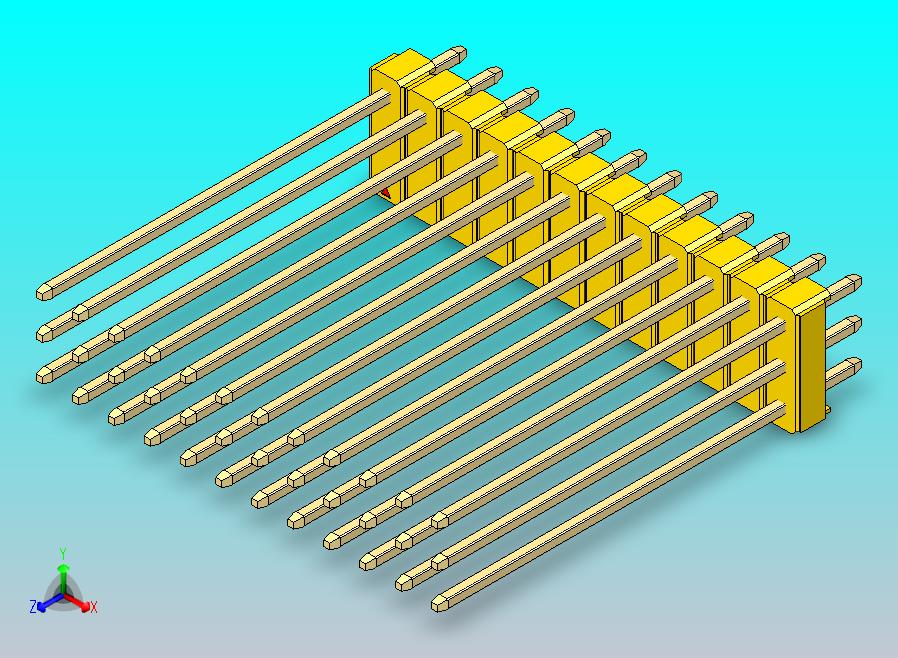 DS1021排针 黄色 3x12p 100mil 类型43 版本1.0.zip
