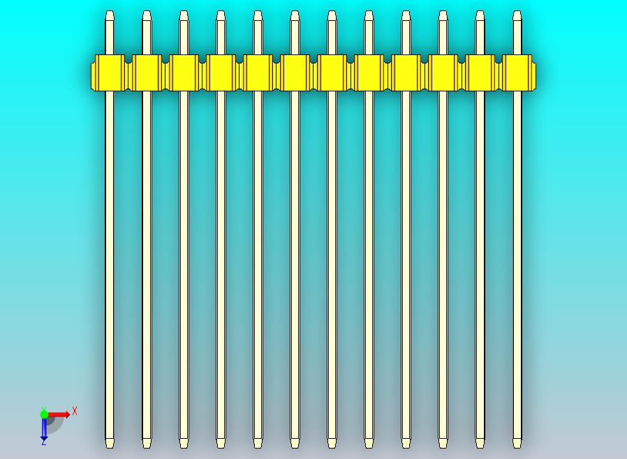 DS1021排针 黄色 3x12p 100mil 类型43 版本1.0.zip