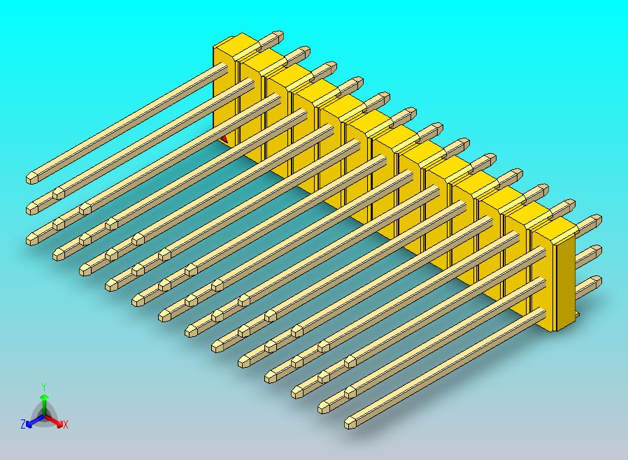 DS1021排针 黄色 3x13p 100mil 类型19 版本1.0.zip