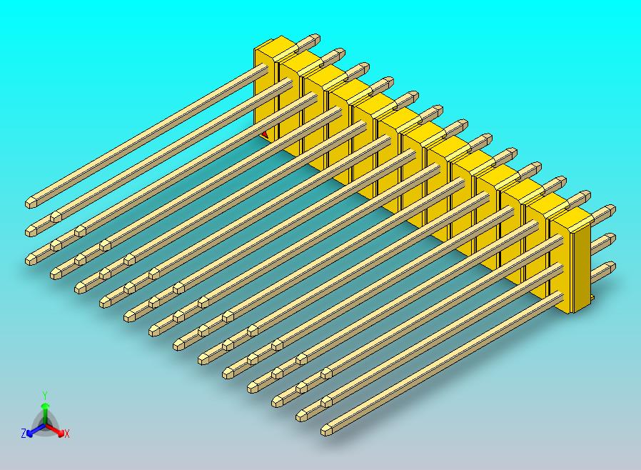 DS1021排针 黄色 3x13p 100mil 型号43 版本1.0.zip
