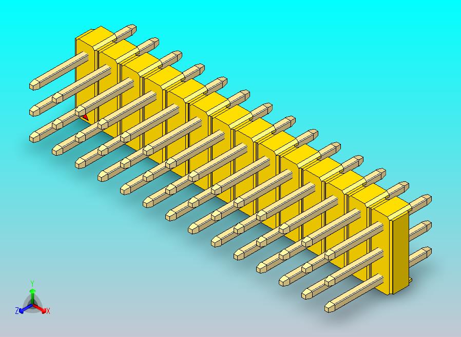 DS1021排针 黄色 3x14p 100mil 类型1 版本1.0.zip