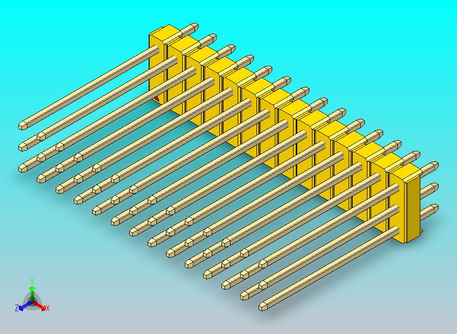 DS1021排针 黄色 3x14p 100mil 类型19 版本1.0.zip
