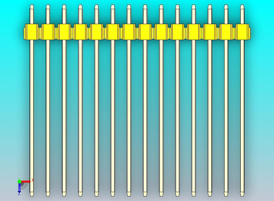DS1021排针 黄色 3x14p 100mil 类型43 版本1.0.zip