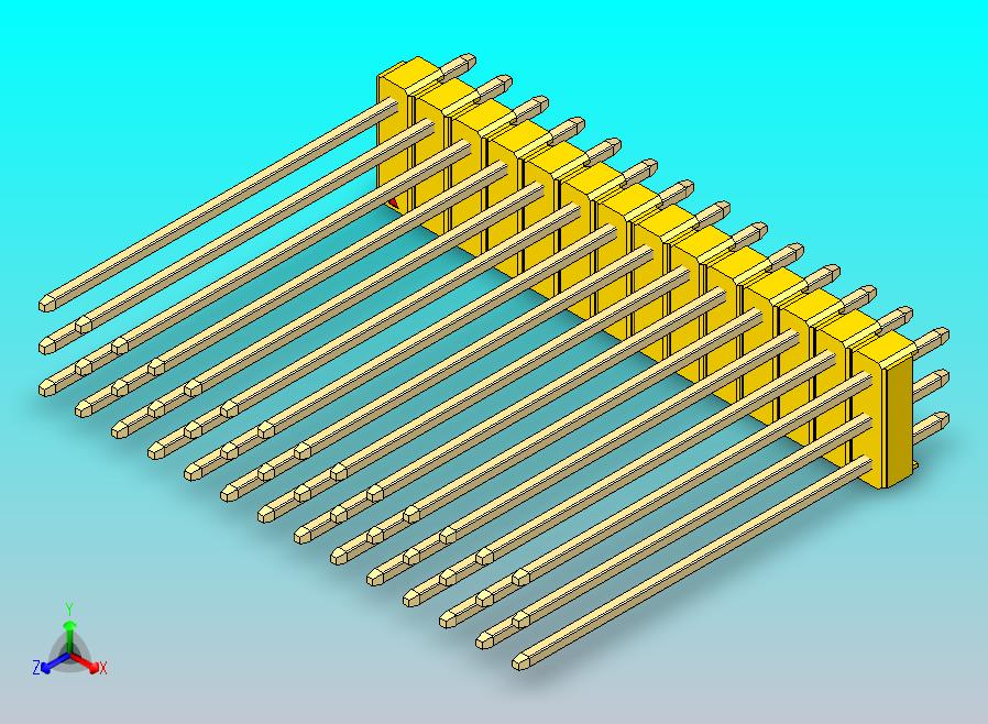DS1021排针 黄色 3x14p 100mil 类型43 版本1.0.zip