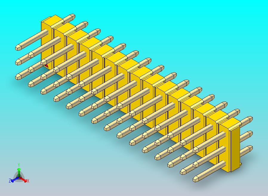 DS1021排针 黄色 3x15p 100mil 类型1 版本1.0.zip