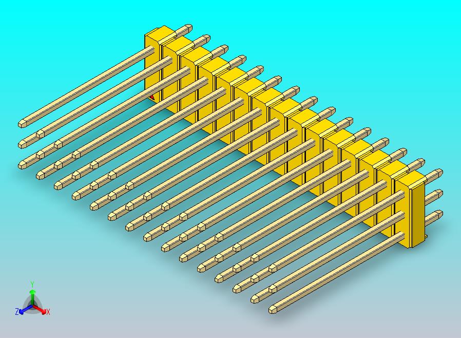 DS1021排针 黄色 3x15p 100mil 类型19 版本1.0.zip