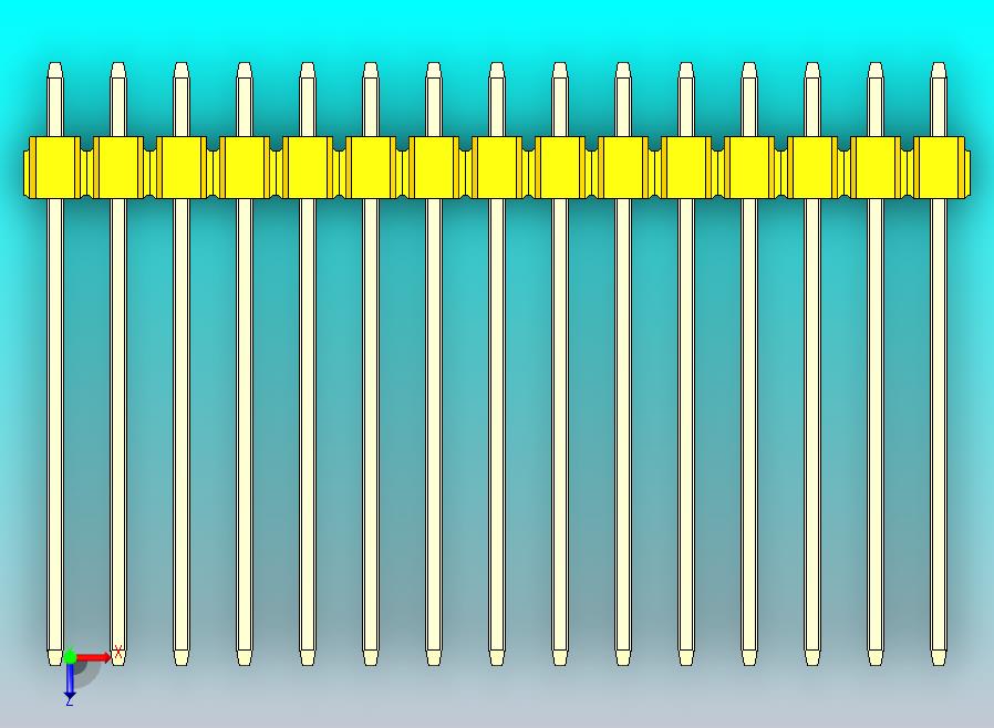 DS1021排针 黄色 3x15p 100mil 类型19 版本1.0.zip