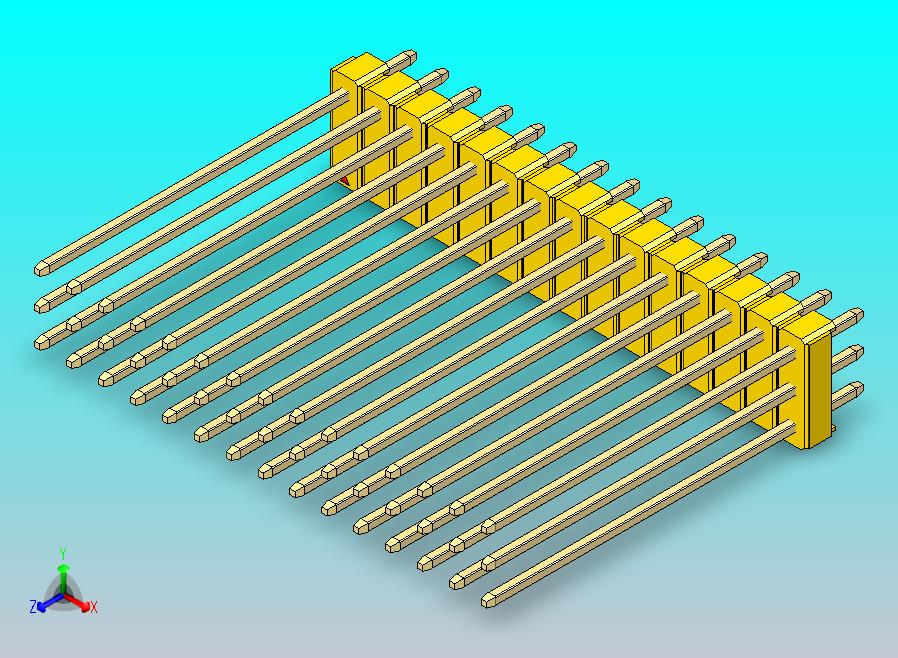 DS1021排针 黄色 3x15p 100mil 类型43 版本1.0.zip