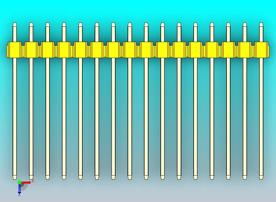DS1021排针 黄色 3x16P 100mil 类型19 版本1.0.zip