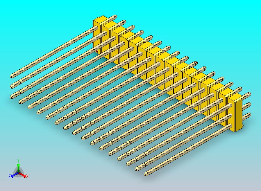DS1021排针 黄色 3x16P 100mil 类型43 版本1.0.zip