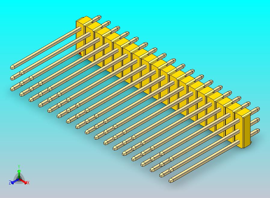 DS1021排针 黄色 3x18p 100mil 类型19 版本1.0.zip