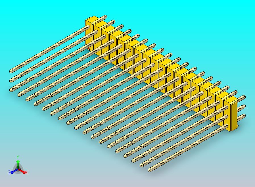DS1021排针 黄色 3x18p 100mil 类型43 版本1.0.zip