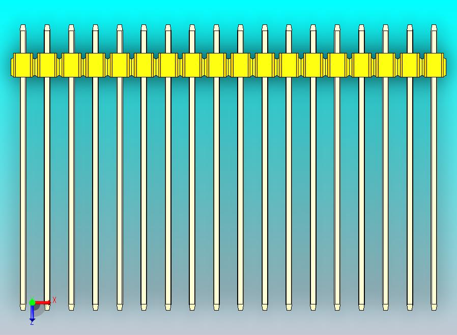 DS1021排针 黄色 3x18p 100mil 类型43 版本1.0.zip