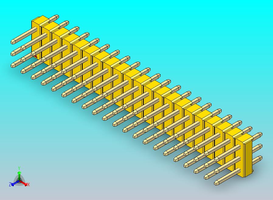 DS1021排针 黄色 3x21p 100mil 类型1 版本1.0.zip