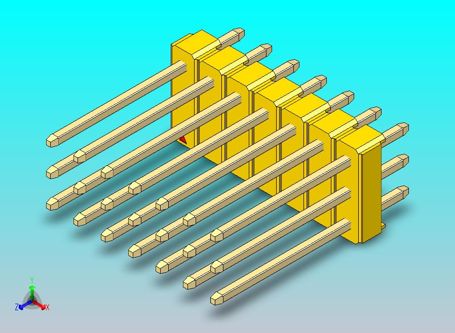 DS1021排针 黄色 3x07p 100mil 类型5 版本1.0.zip