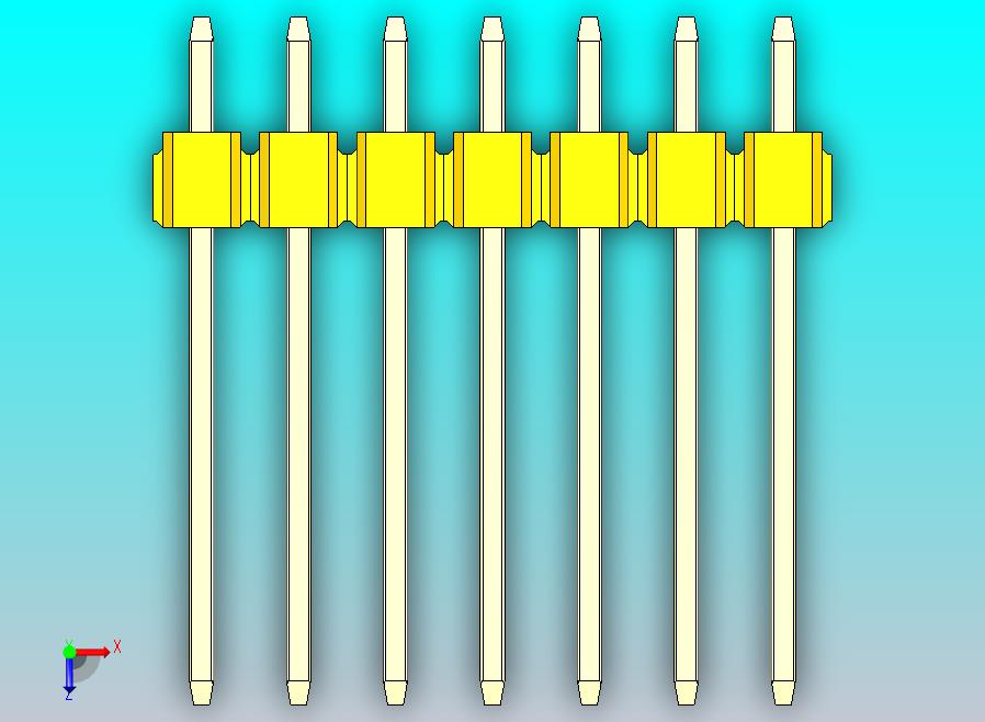 DS1021排针 黄色 3x07p 100mil 类型5 版本1.0.zip