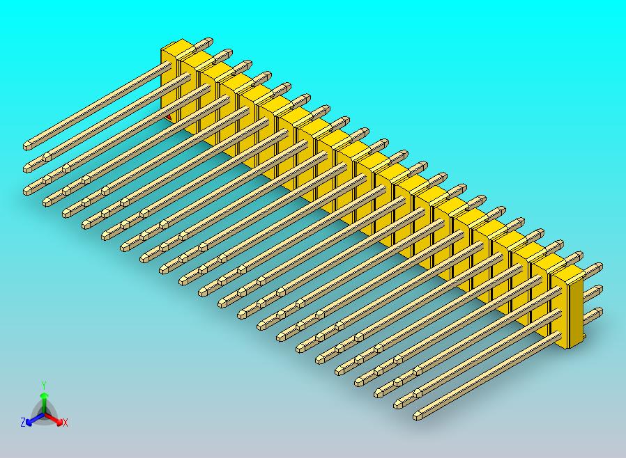 DS1021排针 黄色 3x21p 100mil 类型19 版本1.0.zip