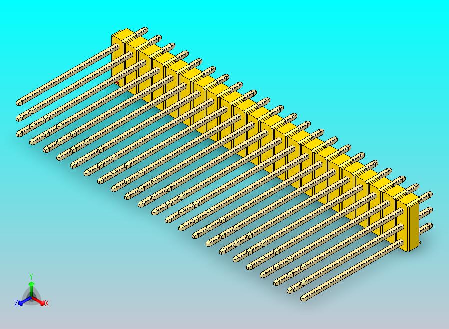DS1021排针 黄色 3x22p 100mil 类型19 版本1.0.zip
