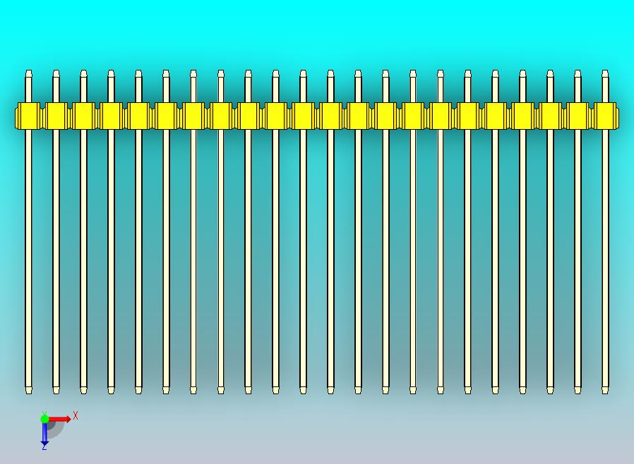 DS1021排针 黄色 3x22p 100mil 类型43 版本1.0.zip