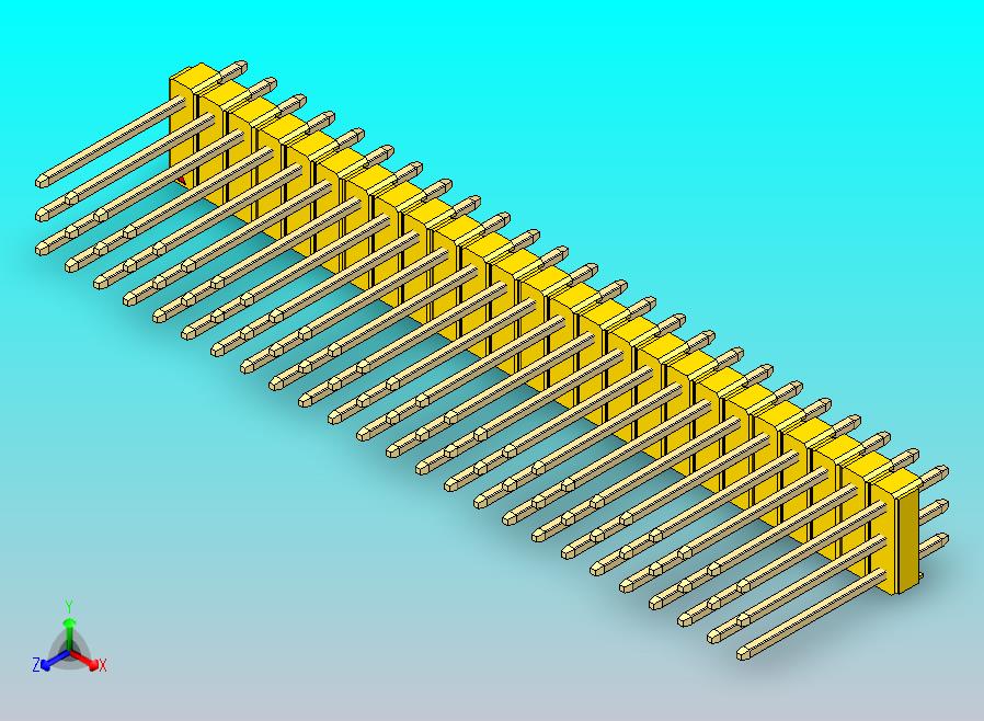 DS1021排针 黄色 3x25p 100mil 类型5 版本1.0.zip