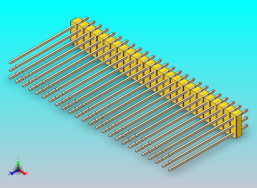 DS1021排针 黄色 3x25p 100mil 类型43 版本1.0.zip