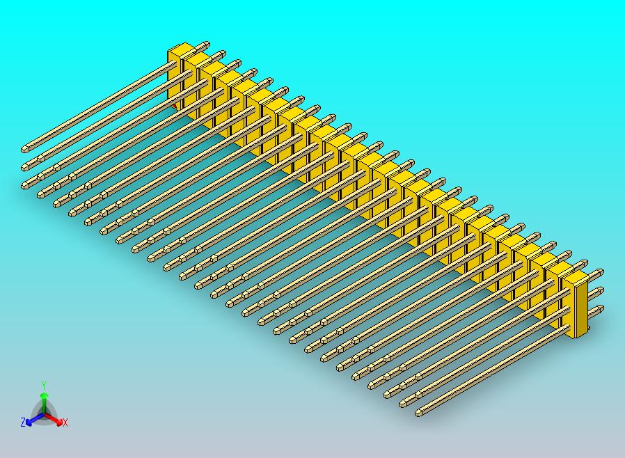 DS1021排针 黄色 3x26p 100mil 类型43 版本1.0.zip