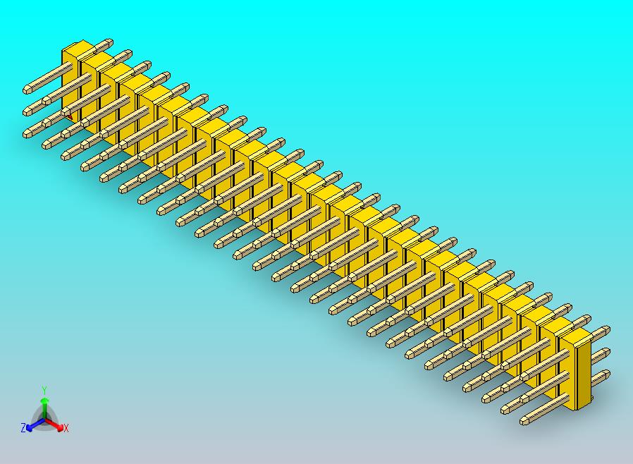DS1021排针 黄色 3x27p 100mil 类型1 版本1.0.zip