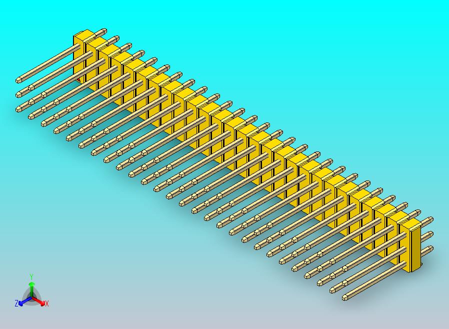 DS1021排针 黄色 3x27p 100mil 类型5 版本1.0.zip
