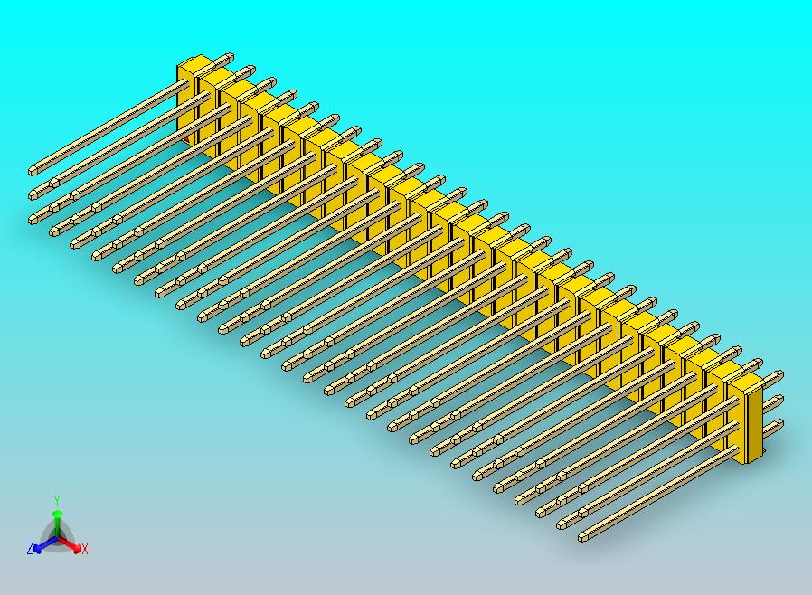 DS1021排针 黄色 3x27p 100mil 类型19 版本1.0.zip