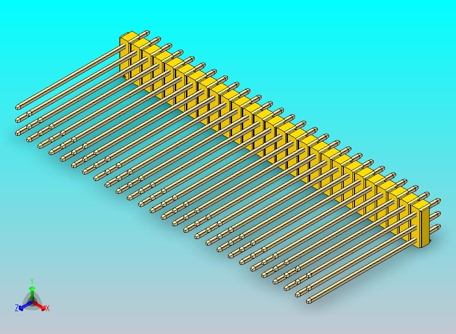 DS1021排针 黄色 3x27p 100mil 类型43 版本1.0.zip