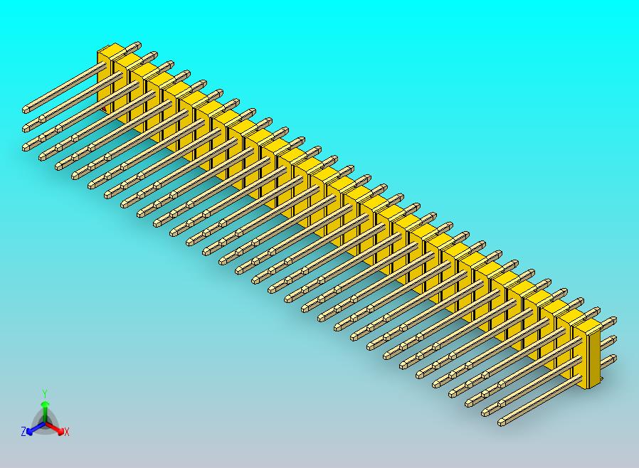 DS1021排针 黄色 3x30p 100mil 类型5 版本1.0.zip