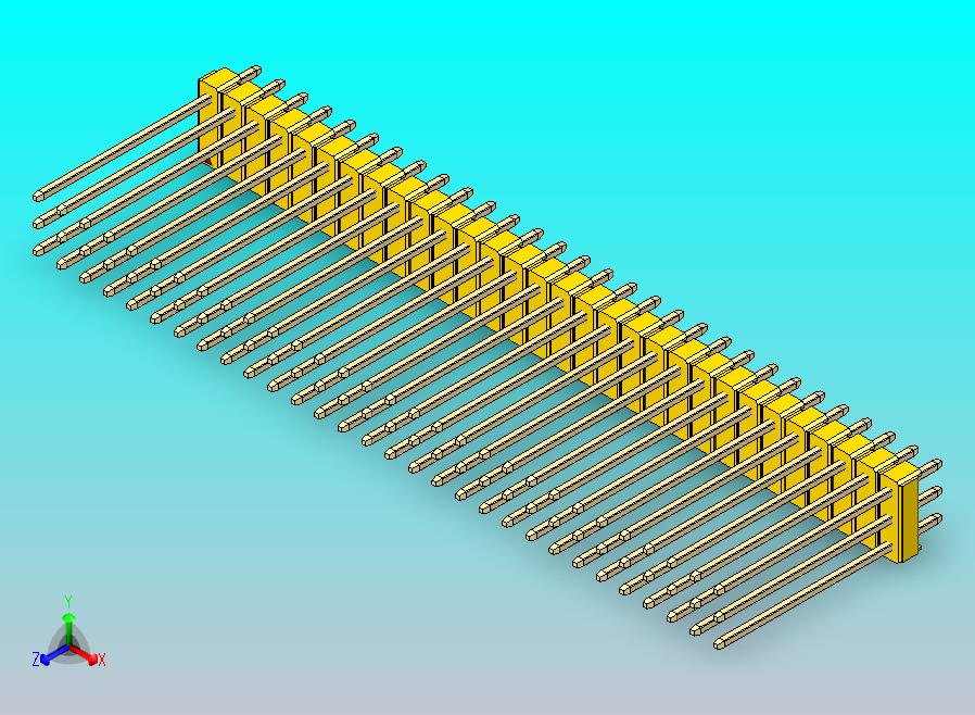 DS1021排针 黄色 3x30p 100mil 类型19 版本1.0.zip