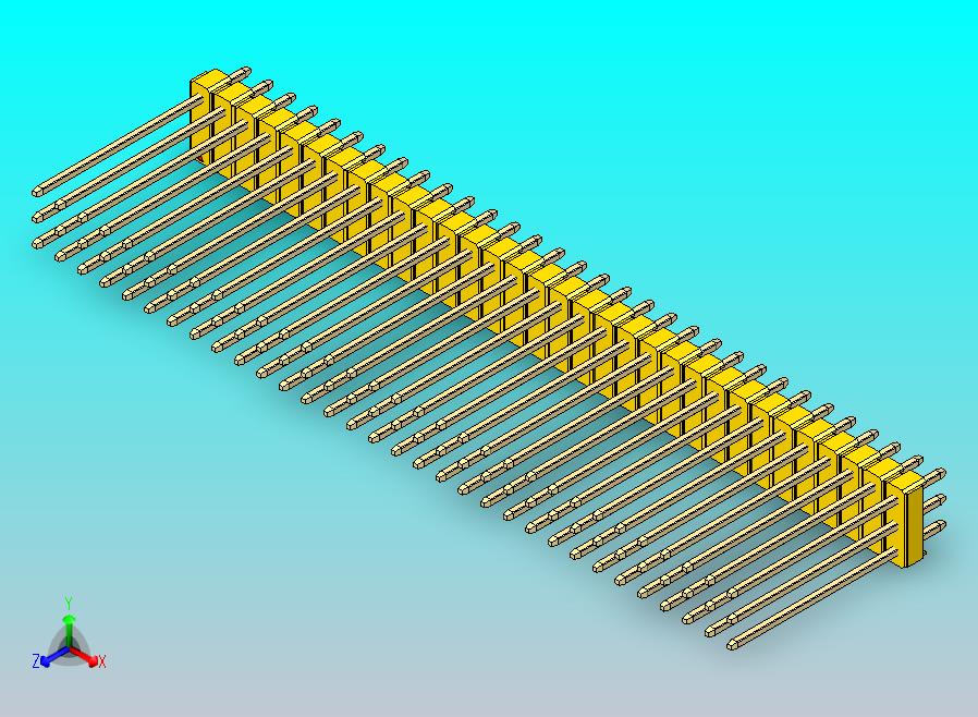 DS1021排针 黄色 3x32p 100mil 类型19 版本1.0.zip